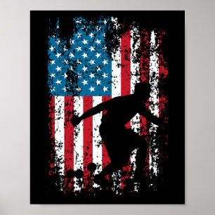 Poster Joueur vintage - Jeu de Bowling de pelouse Ll Fan 