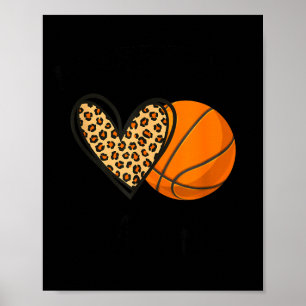 Poster Joueurs de basket-ball mimi léopard cœur sports
