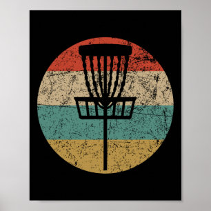Poster Joueurs de disque de golf rétro vintage lanceur de