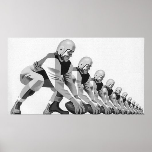 Poster Joueurs de football vintage, Quarterback (Devant)
