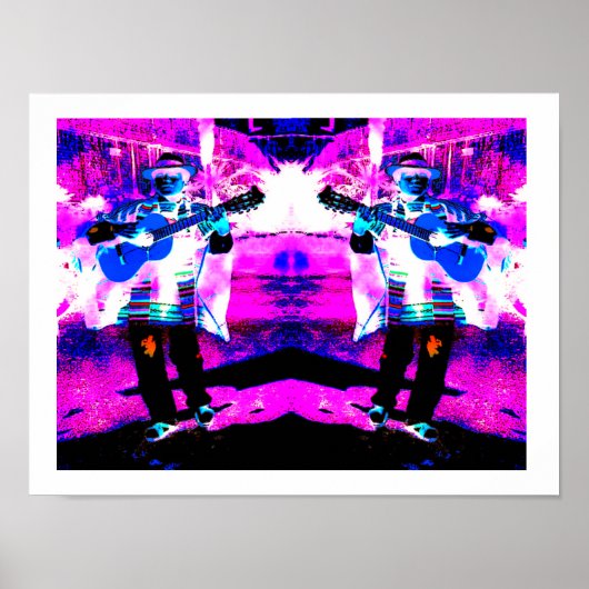 Poster Joueurs de guitare art (Devant)