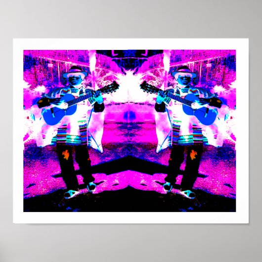 Poster Joueurs de guitare art (Devant)
