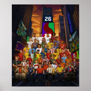 Poster Joueurs de légende du football Coupe du monde 2026