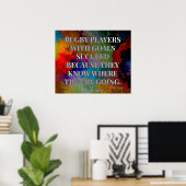Poster Joueurs de rugby avec objectifs Citation pour le s (Bureau à domicile)