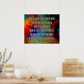 Poster Joueurs de rugby avec objectifs Citation pour le s (Cuisine)