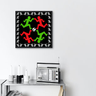 Poster Joueurs de soccer Courir à la balle Motif petit