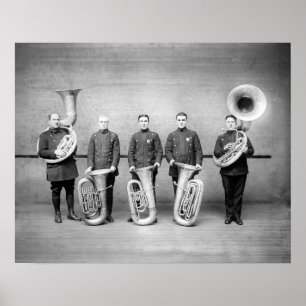 Poster Joueurs de tuba de l'orchestre de police, 1915. Ph