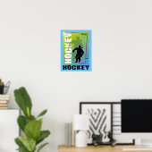 Poster Joueuse Abstraite de hockey féminin (Bureau à domicile)
