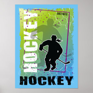 Poster Joueuse Abstraite de hockey féminin