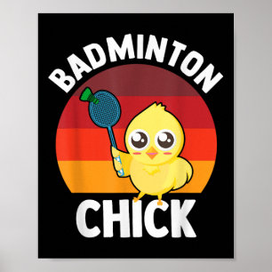 Poster Joueuse de badminton Chick Joueuse de badminton Vo