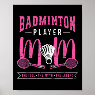 Poster Joueuse de badminton maman l'idole raquette sport