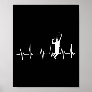 Poster Joueuse de Badminton Smash Birdie Enfants Hommes F