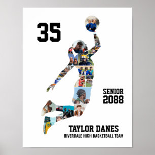 Poster Joueuse de basket-ball Collage de photos personnal