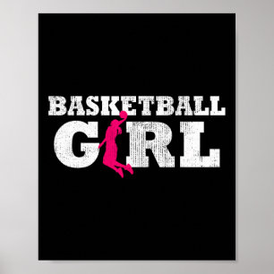 Poster Joueuse de basket-ball Silhouette Sport Cadeau