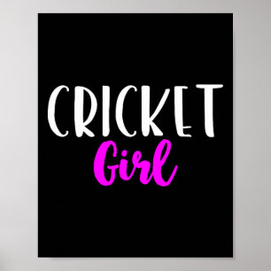 Poster Joueuse de cricket fille femmes drôle mignonne