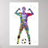 Poster Joueuse de football (Devant)