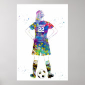 Poster Joueuse de football  (Devant)