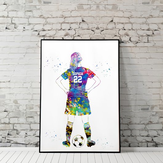 Poster Joueuse de football 