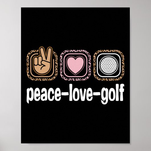 Poster Joueuse de Golf Imprimé Léopard Femmes Filles Enfa (Devant)