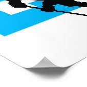 Poster Joueuse de hockey personnalisée Nombre Turquoise (Coin)