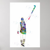 Poster Joueuse de hockey sur gazon (Devant)