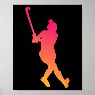 Poster Joueuse de hockey sur gazon avec bâton de hockey_3