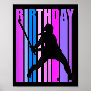 Poster Joueuse de hockey sur gazon pour l'anniversaire de