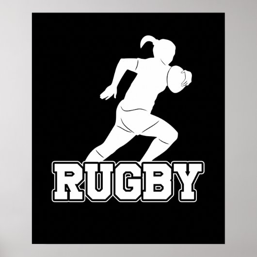 Poster Joueuse de rugby pour filles (Devant)