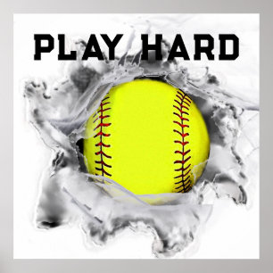Poster Joueuse de softball