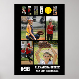 Poster Joueuse de softball de dernière année, Soirée des 