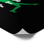 Poster Joueuse de softball équipe verte texte universitai (Coin)