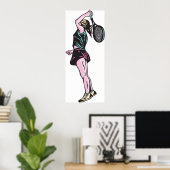 Poster Joueuse de tennis (Bureau à domicile)