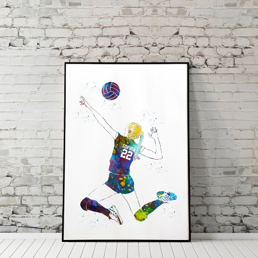 Poster Joueuse de volley-ball féminine