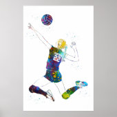 Poster Joueuse de volley-ball féminine (Devant)