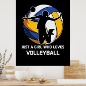 Poster Joueuse De Volley-ball Juste Une Fille Qui Aime Le (Cuisine)