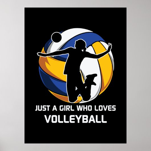 Poster Joueuse De Volley-ball Juste Une Fille Qui Aime Le (Devant)