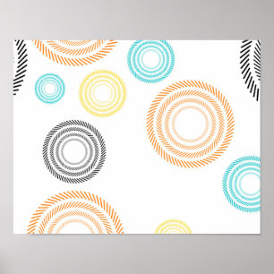 Poster Joueuse, tendance, cool, moderne, cercles simples