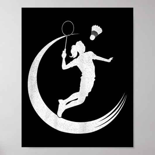 Poster Joueuses de badminton Tee Shuttle Filles Volant Ro (Devant)