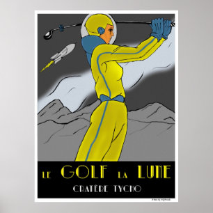 Poster Jouez au golf la lune