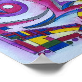 Poster Jouez-Moi De L'Art Géométrique Jazz-Abstrait (Coin)