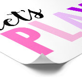 Poster Jouons salle de jeux rose violet (Coin)