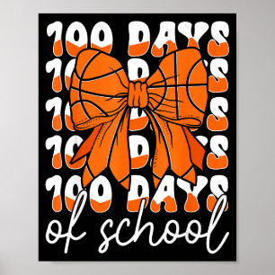 Poster Jour 100 Jours École 100e Ballons de Basket Coquet