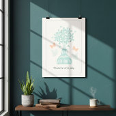 Poster Jour après jour : Papillons pâles et fleurs
