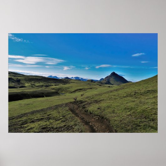 Poster Jour clair sur le Laugavegur (Devant)