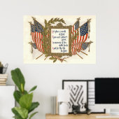 Poster Jour commémoratif de la guerre du drapeau américai (Bureau à domicile)