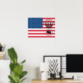 Poster Jour commémoratif, Drapeau des États-Unis (Bureau à domicile)