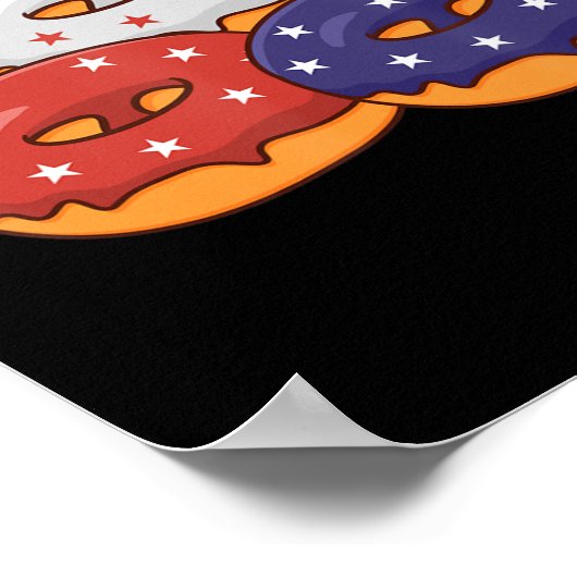 Poster Jour commémoratif Patriotique American Donut 4 jui (Coin)