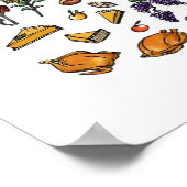 Poster Jour d'Action de grâce attributs automne Classic T (Coin)