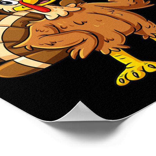 Poster Jour d'Action de grâce La Turquie Mange Tacos Mexi (Coin)