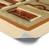 Poster Jour d'action de grâces Blanc Turquie et Citrouill (Coin)